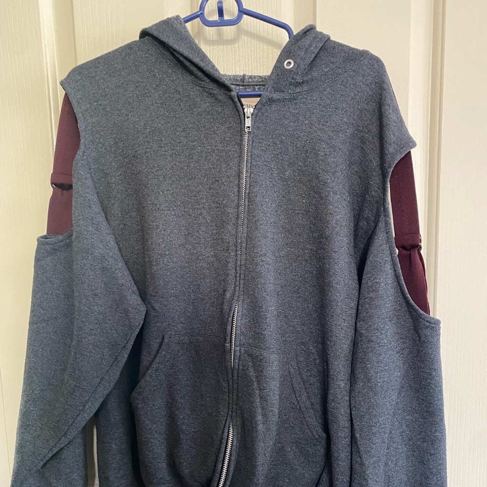 FURST OF A KIND zip up hoodie jacket w ribbon slit
